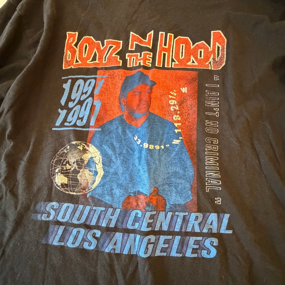 Boyz N The Hood Long Sleeve Graphic Tee Black Ice Cube Movie Shirt Mens Large